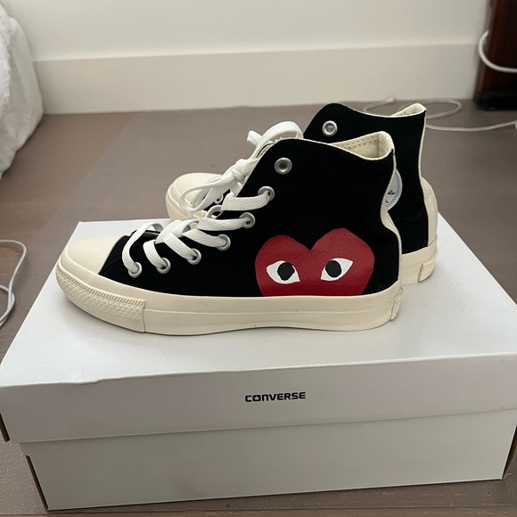NEW CONVERSE X COMME DES GARCONS PLAY ALL STAR CHUCK '70 HI - BLACK - Picture 6 of 6